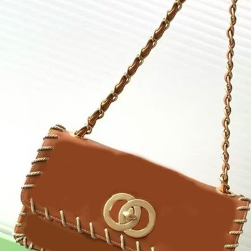 2025秋冬新款中古樹脂皮鏈條包時尚焦糖手工編織休閑單肩斜挎包 鑫弘-素時衣櫥