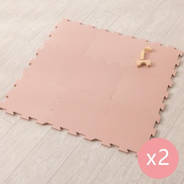 LC - EVA巧拼地墊-二入組-櫻花粉 (32x32cm)-一入9片 共18片