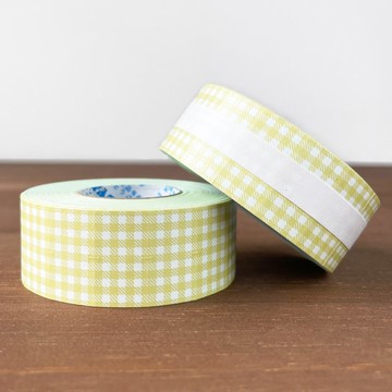 標籤貼紙 格子圖案 灰塵黃 日本製 標籤貼紙 捲式貼紙 ls-040