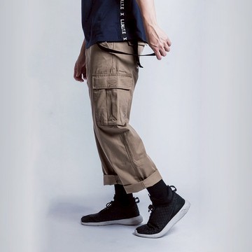 L.I.M.I.T.E - 男裝斜紋布脾袋長褲, 杏色