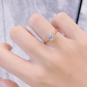 鉅曜 鉑金PT950 IGI一克拉D色VVS2 時尚簡約六爪鑽石戒指 培育鑽石 鑽石 戒指