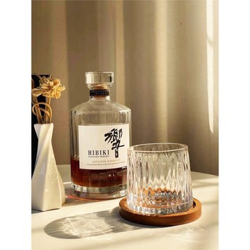 創意旋轉大容量威士忌杯帶底家用水晶杯子洋酒杯不倒翁透明水杯