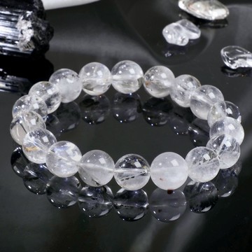 一圖一物│#492 11mm 黃銅礦閃金片石榴籽共生水晶手鍊 珍貴稀有