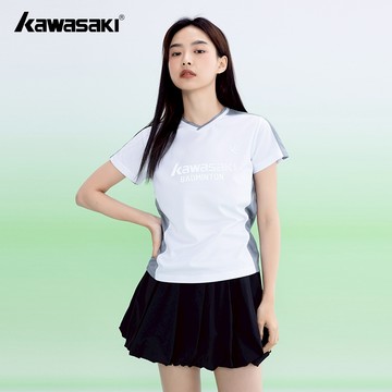 KAWASAKI 川崎2025新款專業羽毛球服運動T恤K1C02-C2026&K1C02-C1026男女吸汗速乾透氣休閒