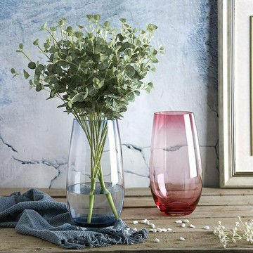 歐式彩色玻璃花瓶 透明客廳工藝品大號插花水培器恐龍蛋  HM 99購物節