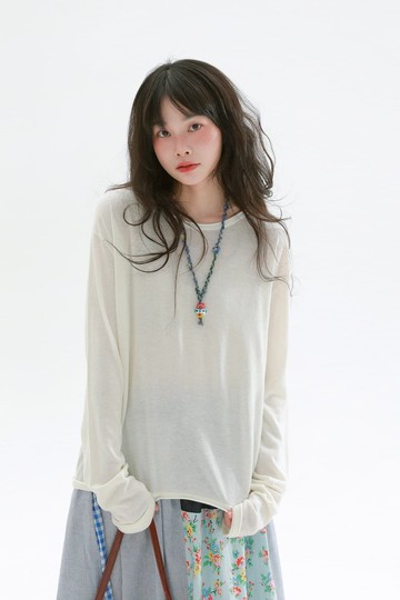 2 顔色 復古慵懶長袖針織衫 基礎款圓領內搭上衣