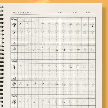 ✨MIMI【開學必備】| 隔曰達人教版教材同步二年級上冊筆畫筆順一類字生字表寫字表描本練字帖