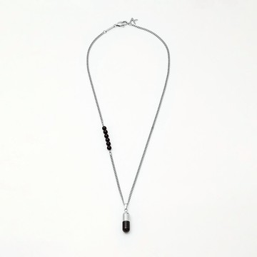 Capsule Necklace Silver & Black Onyx (470mm)頸鍊