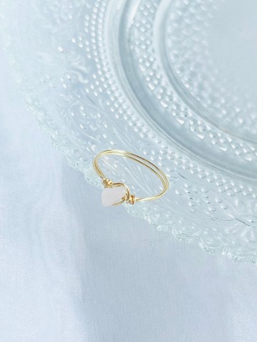 玫瑰石英單鑽戒指 / 能量石 / 14KGF / 天然石 / gemstone / 玫瑰石英