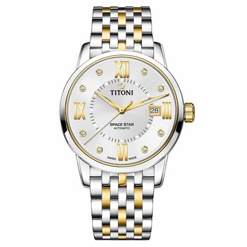 TITONI 梅花錶 天星系列 簡約羅馬機械腕錶 新年禮物 推薦 送禮 40mm / 83538SY-099