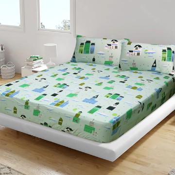 【多利寶寢具】Indian_針織銀離子雙人三件式床包組