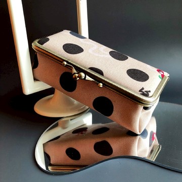 【Simple Zone】Boing Boing 經典口金框鏡子化妝盒珠寶盒-珍珠奶茶 小紅帽與大野狼(BO-2039C)