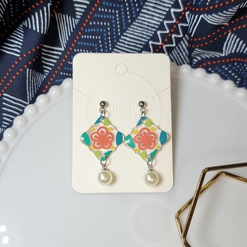 花磚物語 繁花似錦 花磚 手繪熱縮片 耳環