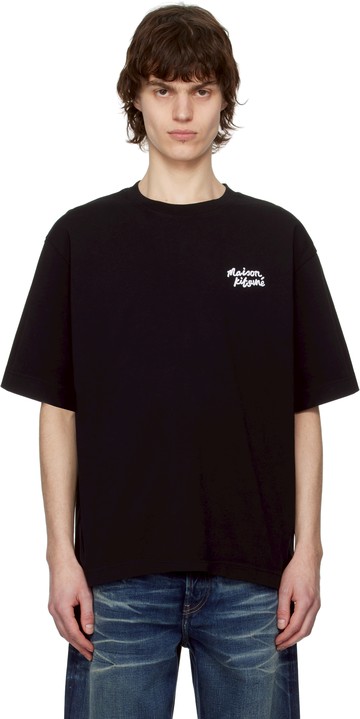 Maison Kitsuné 黑色 Handwriting Embroidery Oversize T 恤