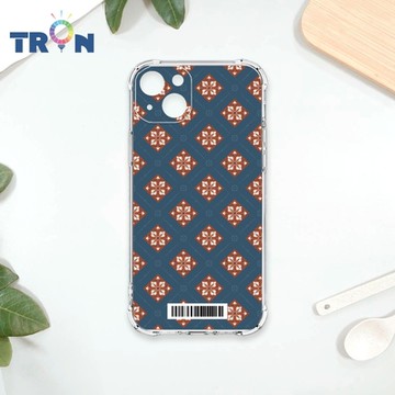 TRON IPhone 15 PLUS 幾何復古花磚B款 四角防摔載具殼 軟殼 手機殼