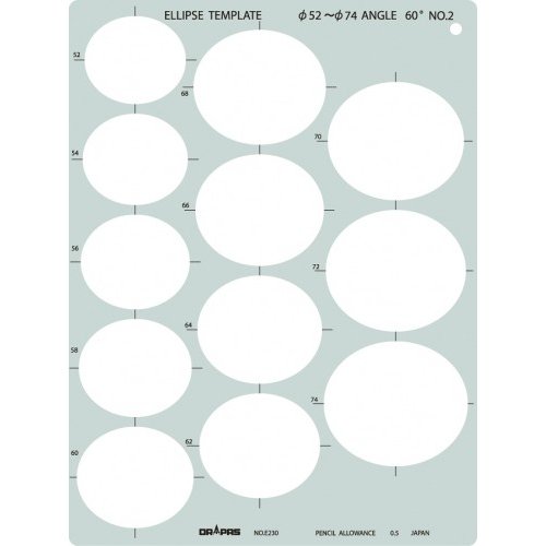 ドラパス テンプレート 31-E230 楕円定規 60゜ NO.2