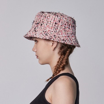 Elizabeth by Crystal Lee - Juliet 紅黑格紋花呢桶帽