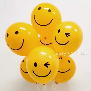 10寸 微笑眨眼氣球【 台灣現貨】派對佈置 生日派對 會場佈置 慶生 球皮 氣球布置 活動佈置 汽球 生日布置 裝飾氣球