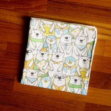 限量訂製款=日本二重紗手帕=企鵝與北極熊=粉黃