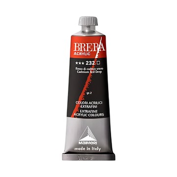 MaIMeRI 美利 BRERA 超細緻壓克力顏料 S2 M0806232 #232CADMIUM RED DEEP深鉻紅  60ml  1色