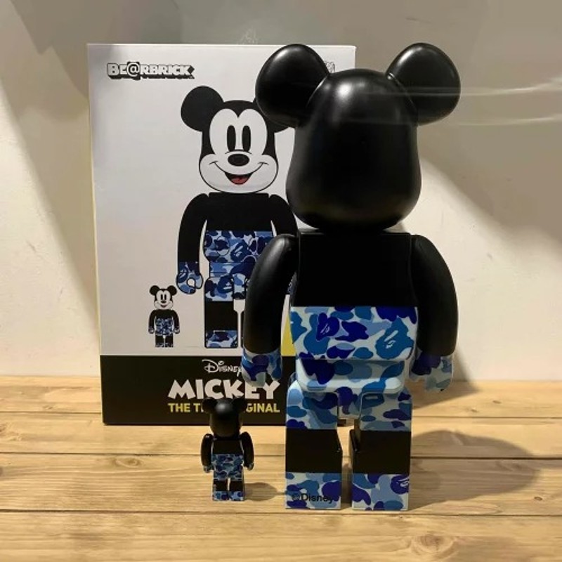 MEDICOM TOY BE@RBRICK A BATHING APE MICKEY MOUSE 100%&400% BAPE ...