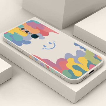 彩色笑臉oppoA9手機殼ins風A9X硅膠軟殼oppo鏡頭全包防摔保護套A9可愛個性創意側邊圖案網紅新品情侶潮適用于