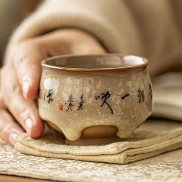 聚山堂周鴻浦冰花主人杯個人專用茶杯陶瓷品茗杯茶盞送禮功夫茶具