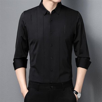 【米蘭精品】襯衫長袖上衣-春款薄款無痕壓膠男裝5色74eq24