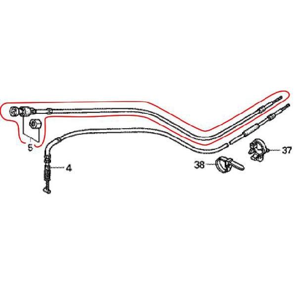 ホンダ除雪機純正パーツ　チョークケーブル　対応機種HS1810Z、HS1810Z1、HS2011Z1、HS2011Z2、HS2411Z、HS2411Z1、HS2012Z、HS2512Z　