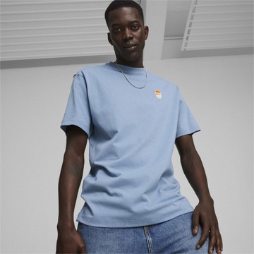 PUMA 短T 流行系列 DOWNTOWN 180 藍 橘白LOGO 短袖 中性 62437520