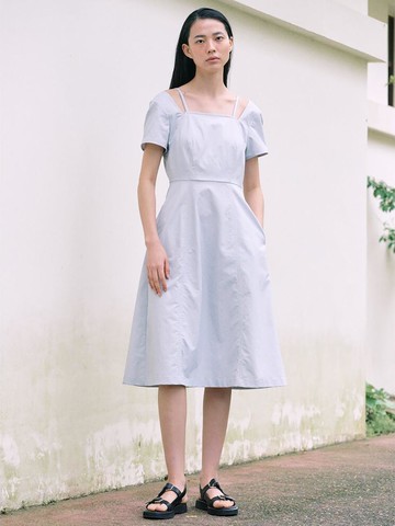 Layered Midi Dress (Sky Blue)