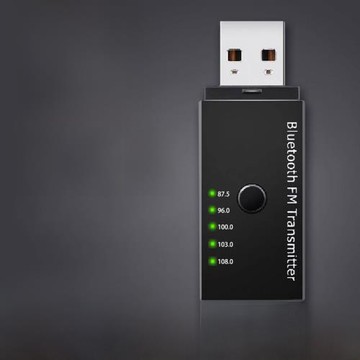 USB車載FM調頻藍牙5.0接收器發射汽車通用aux音頻雙輸出無線音箱