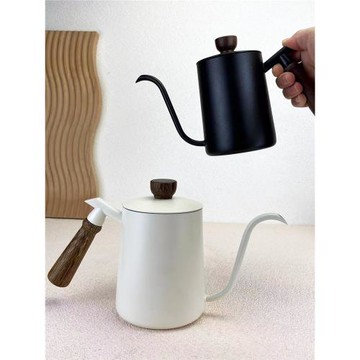 手沖咖啡壺304不銹鋼掛耳長嘴壺細口壺套裝咖啡器具木柄帶刻度