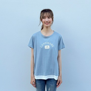 花木馬日系女裝舒適圓領字母印花上衣