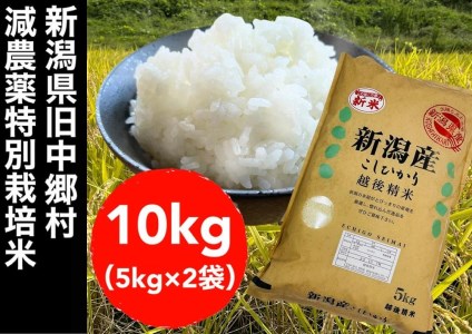 新潟県旧中郷村減農薬特別栽培米コシヒカリ 10kg