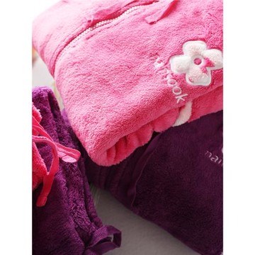 包郵連帽拉鏈珊瑚絨口袋家居服套裝女秋冬長袖長褲睡衣可外穿休閑