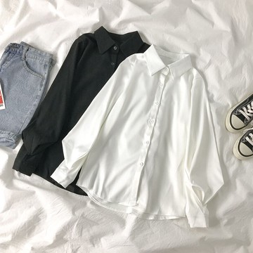 秋冬白色內搭襯衫女新款設計感小眾襯衣長袖別致小個子上衣