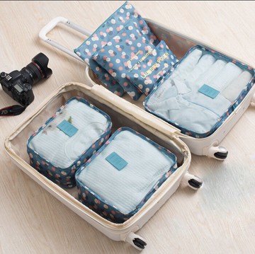 旅行收納袋 6件套束口袋套裝衣服整理打包袋旅游行李箱衣物內衣包