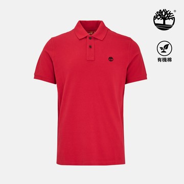 Timberland 男款紅色休閒短袖Polo衫|A6943N96