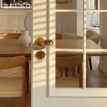 門鎖 臥室門鎖 法式奶油風美式復古門鎖室內銀色房門臥室靜音鵝蛋形家用磁吸門鎖