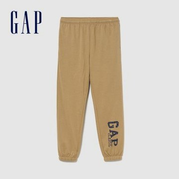 【GAP】GapLogo法式毛圈布慢跑褲-駝色(907374)
