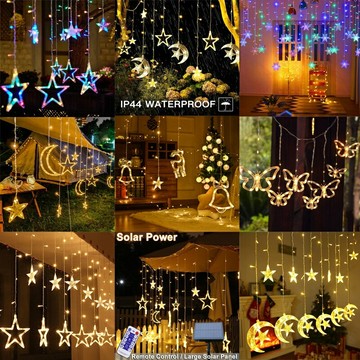 LED燈串 多種款式 聖誕節裝飾燈 露營燈 led造型燈串 星星窗簾燈 星月窗簾燈 星星燈 庭院燈 閃燈