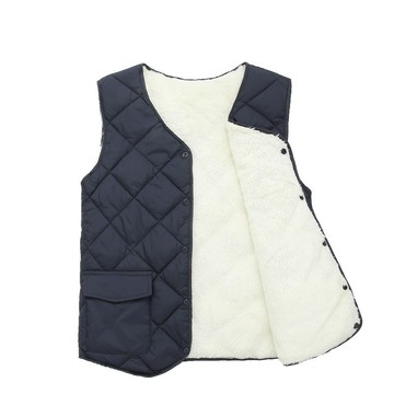 中老年男士絨布貼身羔羊絨羽絨棉馬甲內裡刷毛保暖棉背心男
