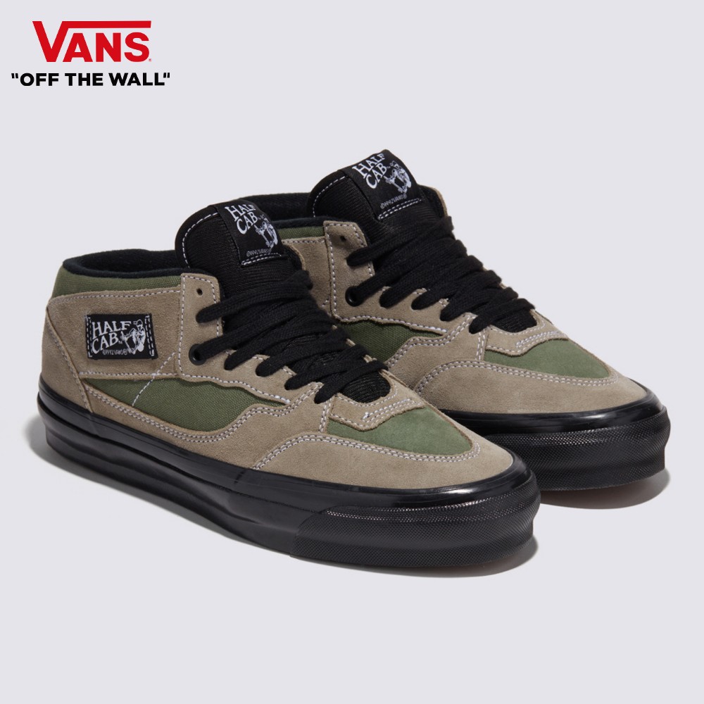 Vans Premium Half Cab Reissue 33 男女款卡其色/綠色拼布滑板鞋