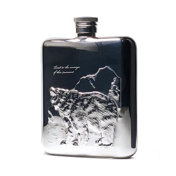 Grand Manner  勇氣 不銹鋼隨身酒壺（不鏽鋼金屬復古造型威士忌酒瓶 攜帶式小酒壺小酒瓶烈酒瓶烈酒壺 威士忌壺