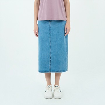 GIORDANO 女裝高彈力牛仔裙 Blue Classics系列 - 76 淺藍