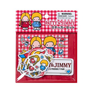 小禮堂 Sanrio 三麗鷗 Patty & Jimmy 造型貼紙組 16枚入 (復古雙人組)