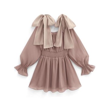 GRL日單新款日系甜美松緊腰蝴蝶結肩帶短款連衣裙tu1365