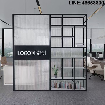 公司貨 免運 速發 附發票 屏風 公司隔斷 貨架 入戶展架 玄關 長虹玻璃屏風玻璃門隔斷裝飾公司入戶美觀鐵藝可移動形象墻落地 支持訂製