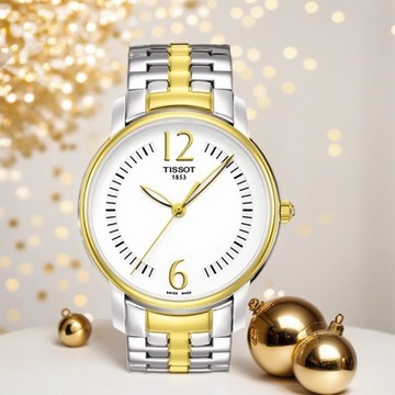 TISSOT 天梭 官方授權 T-Trend Lady 都會名媛腕錶 新年開運 送禮推薦-白/半金/38mm T0522102203700